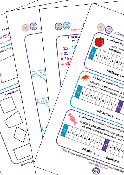 Exercices CE1 - CE2 à imprimer pdf