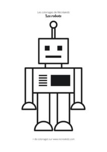 Coloriage robot simple  Dessin à colorier & imprimer en PDF