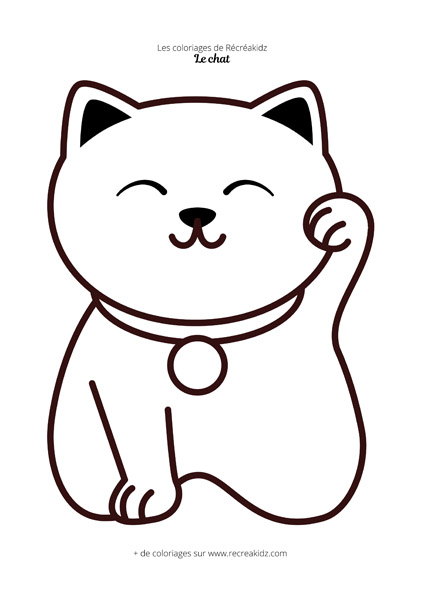 Coloriage chat pour enfant  Dessin à colorier & imprimer en PDF