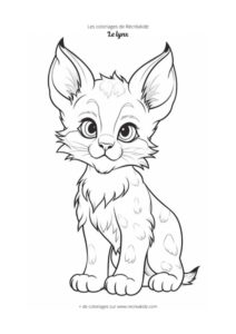Coloriage bébé lynx  Dessin à colorier & imprimer en PDF