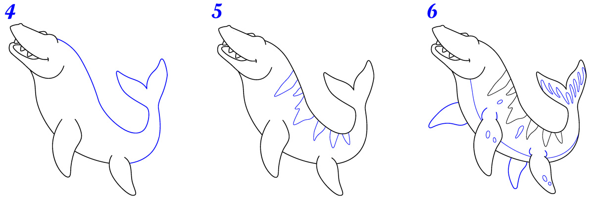 Comment dessiner mosasaure facile