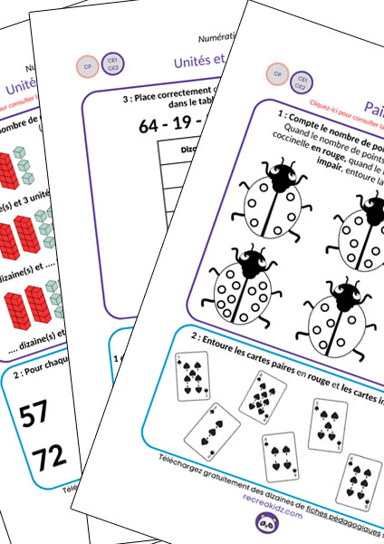 Fiche exercices numération CP à imprimer en pdf