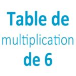 Table de multiplication de 6