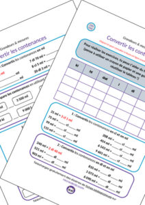 Tableau de conversion des unités de contenance à imprimer en PDF | CE2 ...