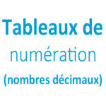 Tableau de numération nombres décimaux CM1 - CM2